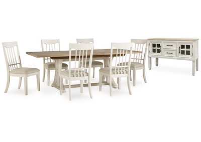 Shaybrock Dining Table and 6 Chairs with Storage,Benchcraft