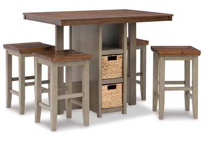 Image for Lettner Counter Height Dining Table and Bar Stools (Set of 5)