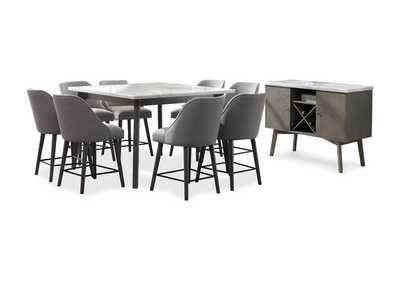Image for Ronstyne Counter Height Dining Table and 8 Barstools with Storage