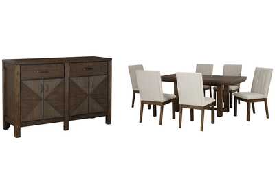 Dellbeck Dining Table and 6 Chairs with Storage