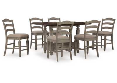 Lodenbay Counter Height Dining Table and 6 Barstools,Signature Design By Ashley