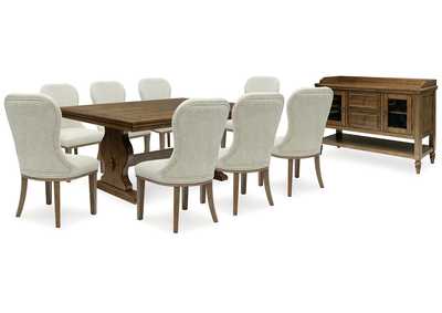 Sturlayne Dining Table and 8 Chairs with Storage