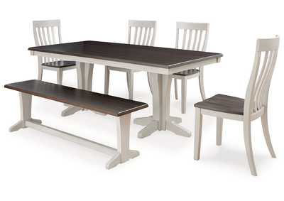 Darborn Dining Table, 4 Chairs and Bench