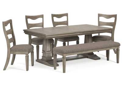 Lexorne Dining Table and 4 Chairs and Bench