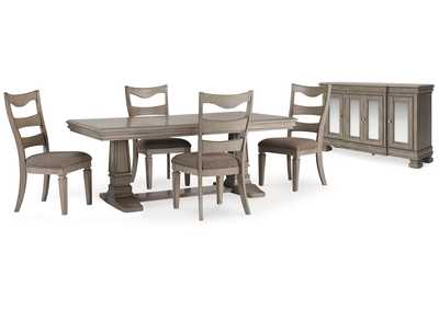 Image for Lexorne Dining Table and 4 Chairs with Storage