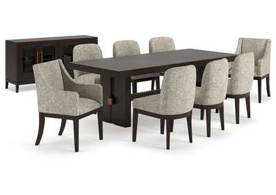 Burkhaus Dining Table and 8 Chairs with Storage