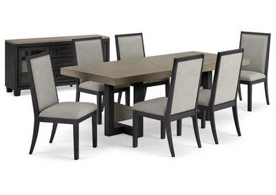 Foyland Dining Table and 6 Chairs with Storage