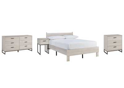 Socalle Full Platform Bed with Dresser, Chest and Nightstand