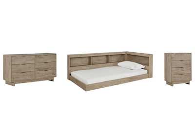 Image for Oliah Twin Bookcase Storage Bed with Dresser and Chest