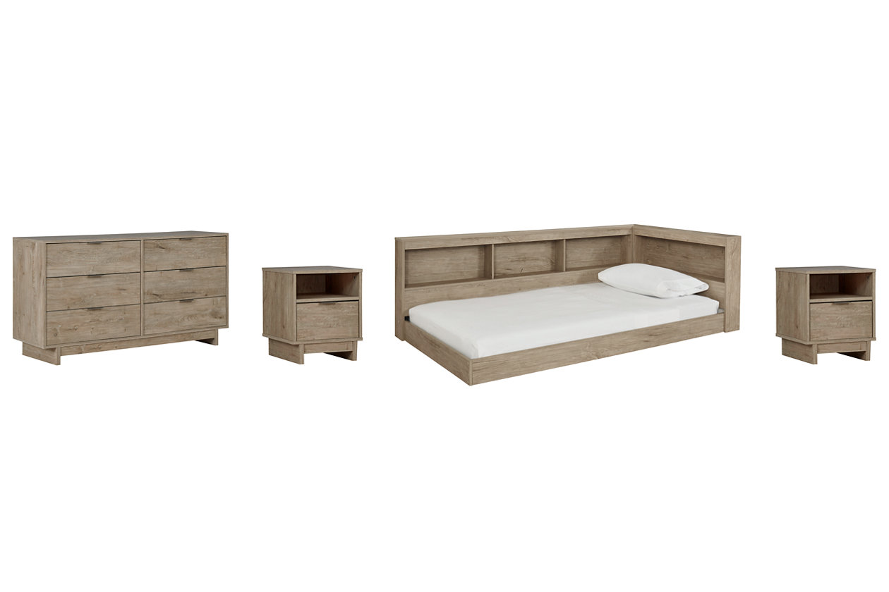 Image for Oliah Twin Bookcase Storage Bed with Dresser and 2 Nightstands