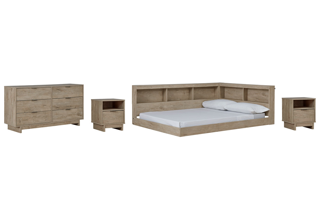 Image for Oliah Full Bookcase Storage Bed with Dresser and 2 Nightstands