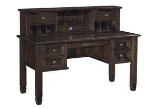 Image for Townser Grayish Brown Home Office Desk w/Hutch