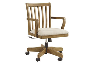 Image for Trishley Light Brown Home Office Swivel Desk Chair