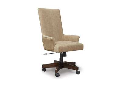 Image for Baldridge Rustic Brown Upholstered Swivel Desk Chair