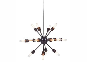 Image for Jesenia Black/Nickel Finish Metal Pendant Light