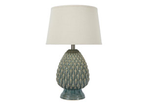 Image for Teal Ceramic Table Lamp