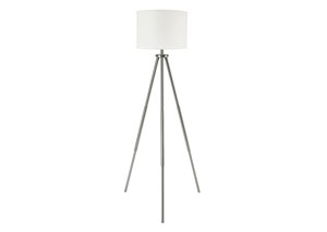 Image for Susette Brushed Silver Finish Metal Floor Lamp