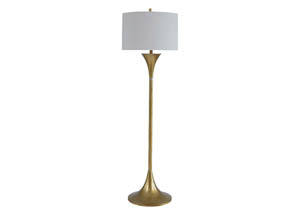 Image for Joakim Antique Brass Finish Metal Floor Lamp