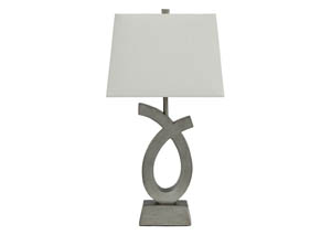 Image for Amayeta Silver Finish Poly Table Lamp (Set of 2)