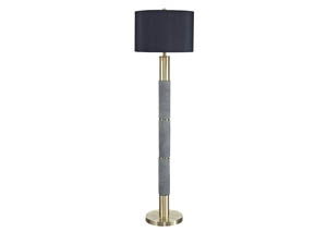 Image for Jacek Gray/Brass Finish Poly Floor Lamp