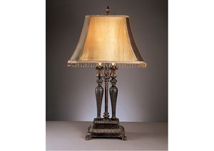 Image for Dark Brown/Gold Desana Poly Table Lamp (Set of 2)