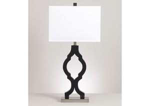 Image for Rosetta Black/Silver Poly Table Lamp