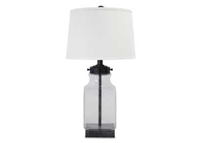Image for Transparent & Silver Finish Glass Table Lamp