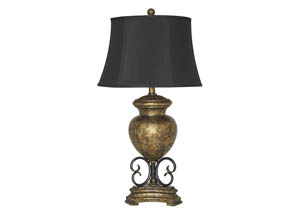 Image for Archwood Black/Gold Finish Poly Table Lamp