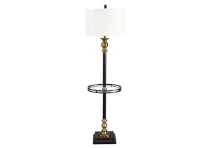 Image for Jachin Black/Brass Finish Metal Tray Lamp