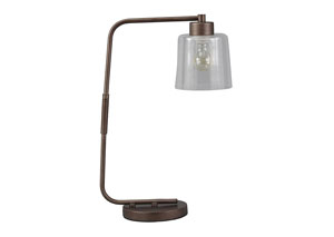 Image for Kyron Clear/Bronze Finish Metal Desk Lamp