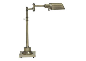 Image for Arawn Antique Brass Finish Metal Desk Lamp