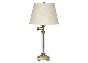 Image for Arwel Antique Brass Finish Glass Table Lamp