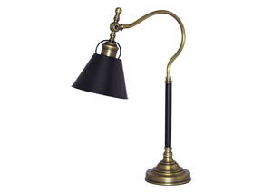 Image for Arvid Black/Gold Finish Metal Desk Lamp