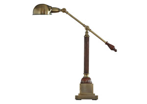Image for Jabrar Brown/Brass Finish Metal Desk Lamp