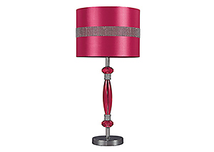 Image for Hot Pink & Silver Finish Acrylic Table Lamp