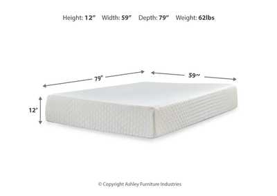 Chime 12 Inch Memory Foam Queen Mattress in a Box,Sierra Sleep by Ashley