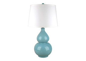 Image for Saffi Light Blue Ceramic Table Lamp