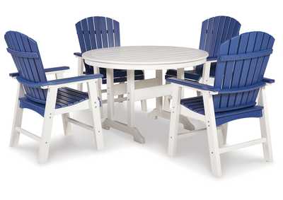 Crescent Luxe Outdoor Dining Table and 4 Chairs