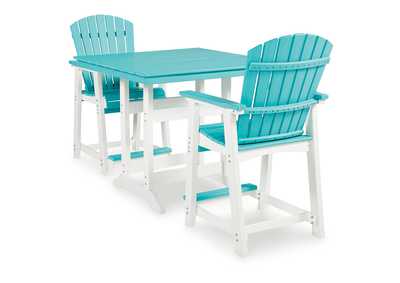 Eisely Outdoor Counter Height Dining Table and 2 Barstools,Outdoor By Ashley