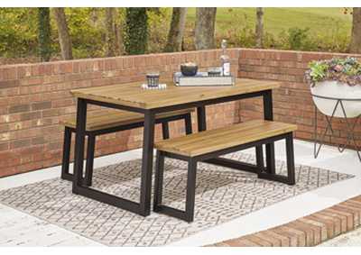 Image for Town Wood Outdoor Dining Table Set (Set of 3)
