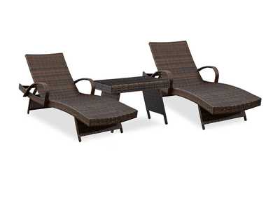 Kantana 2 Chaise Lounge Chairs with End Table,Outdoor By Ashley