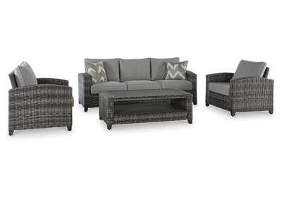 Oasis Court Outdoor Sofa/Chairs/Table Set (Set of 4)