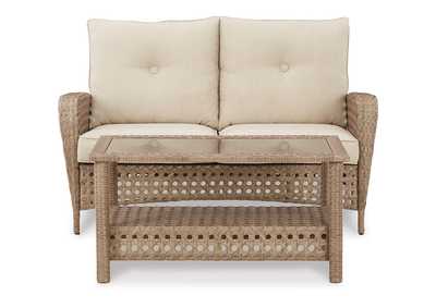 Braylee Outdoor Loveseat with Table (Set of 2)
