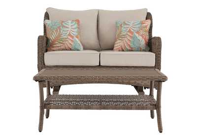 Clear Ridge Outdoor Loveseat with Coffee Table,Outdoor By Ashley