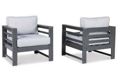 Amora Outdoor Lounge Chair with Cushion (Set of 2)