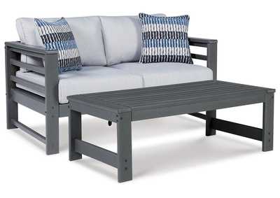 Image for Amora Outdoor Loveseat with Coffee Table