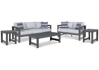 Image for Amora Outdoor Sofa and Loveseat with Coffee Table and 2 End Tables