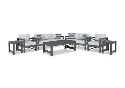 Image for Amora Outdoor Sofa, Loveseat and 2 Lounge Chairs with Coffee Table and 2 End Tables