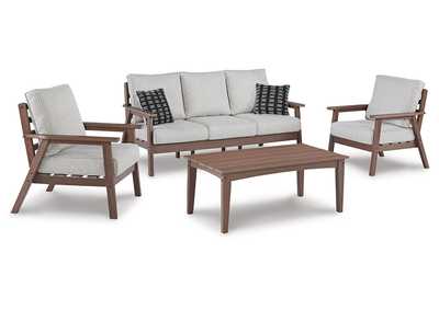 Emmeline Outdoor Sofa and 2 Chairs with Coffee Table,Outdoor By Ashley