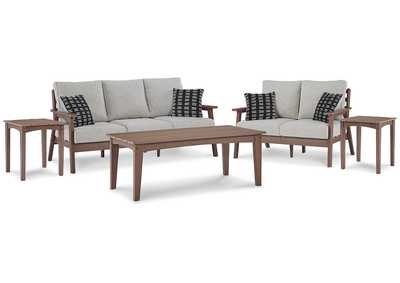 Image for Emmeline Outdoor Sofa and Loveseat with Coffee Table and 2 End Tables